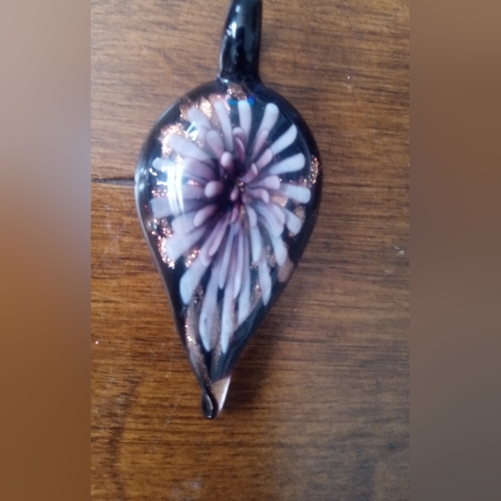 Glass Pendant with Floral Design